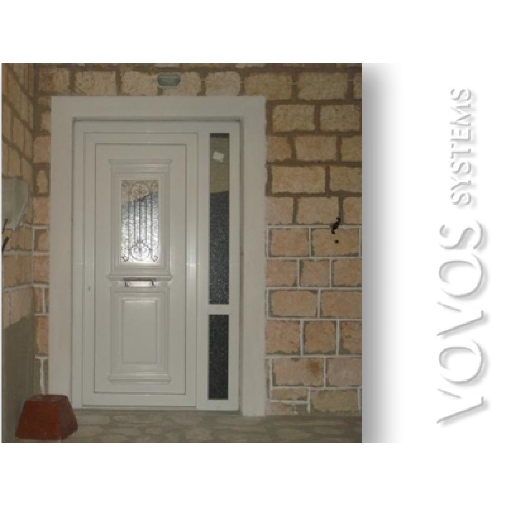 Εξωπορτες Συνθετικες , Παραδοσικη πορτα εισοδου pvc στο Φαληρο Πειραιας