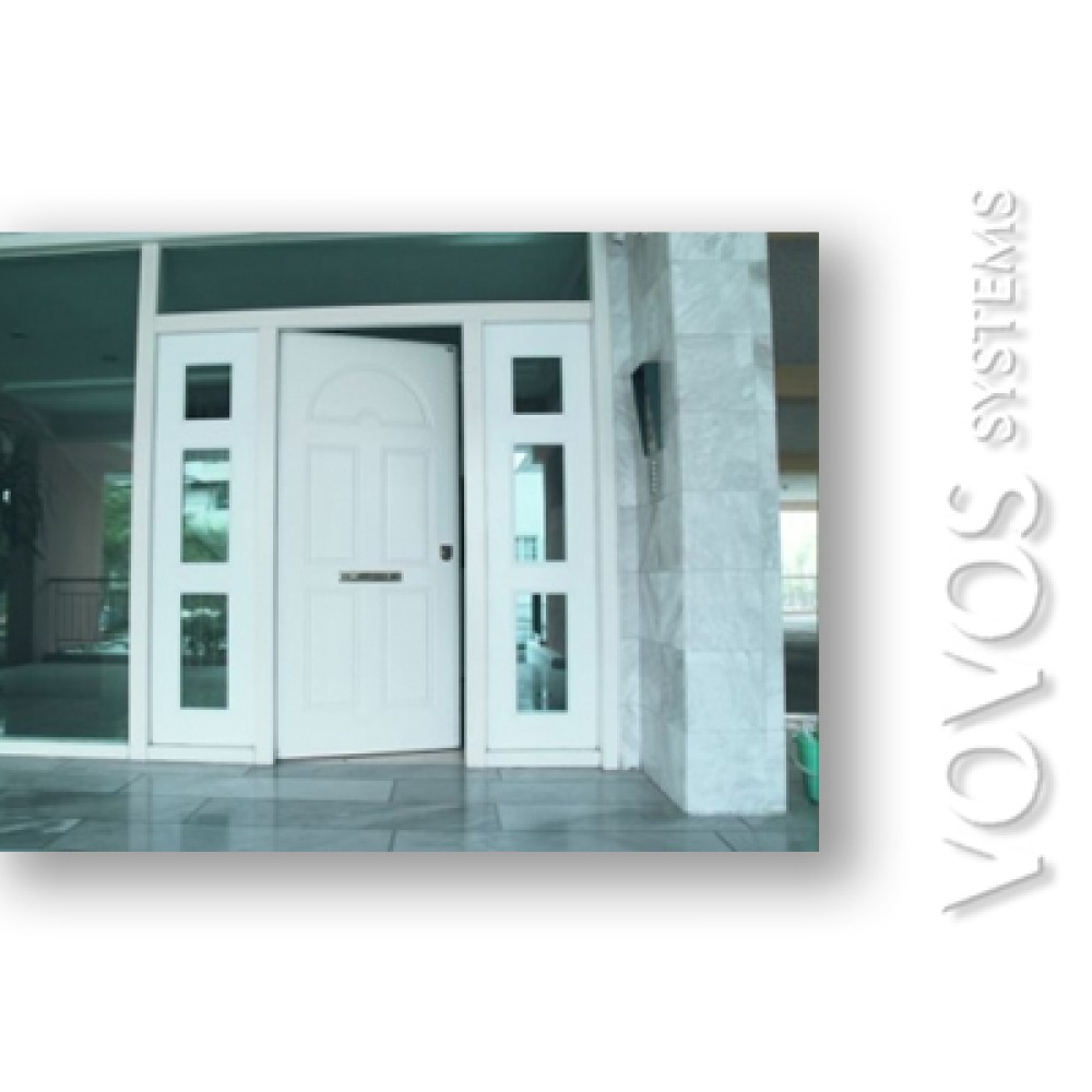 Πορτα ασφαλειας  εισοδου πολυκατοικιας , σχεδιο παντογραφου, ειδικη συνθετη κατασκευη στο Παγκρατι - Αθηνα