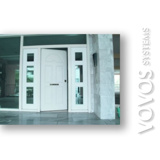 Πορτα ασφαλειας  εισοδου πολυκατοικιας , σχεδιο παντογραφου, ειδικη συνθετη κατασκευη στο Παγκρατι - Αθηνα