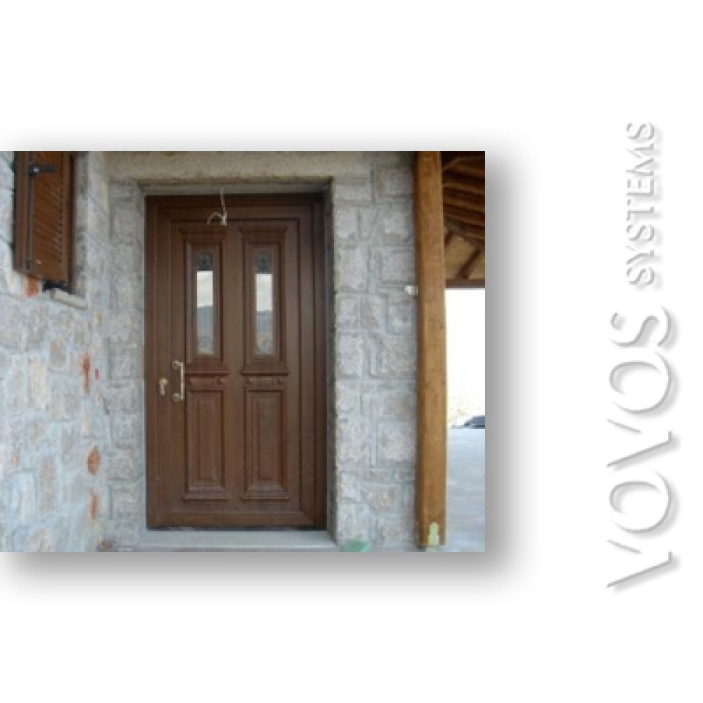 Συνθετικα  Κουφωματα , Πορτα Εισοδου παραδοσιακη  pvc σε πετρινο σπιτι στον Πυργο Κορινθιας