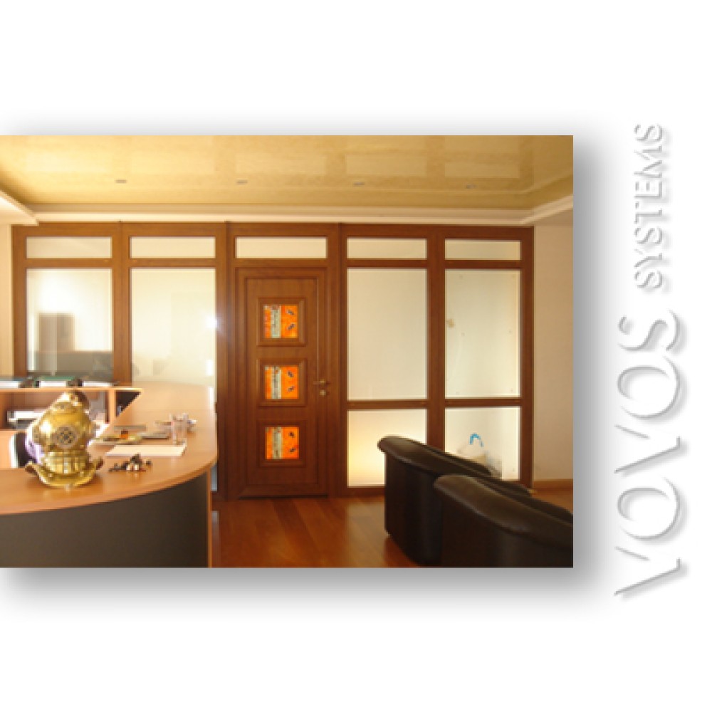 Πορτες συνθετικες, Πορτα pvc με σταθερα διαχωριστικα τζαμια - Ειδική Κατασκευη στην Αθηνα