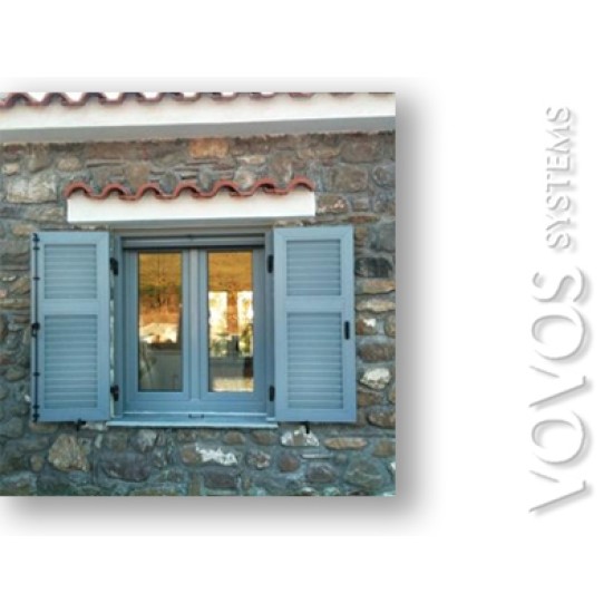 Κουφωματα pvc  με πατζουρι φυλλαρακι  & ενεργειακο παραθυρο σε πετρινο σπιτι