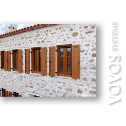 Kουφωματα Συνθετικα Pvc  Kommerling ,  Συνθετικα  Παραθυρα Πατζουρια Πορτες σε παραδοσιακη κατοικια Ερεσος Λεσβος