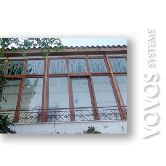  Συνθετικα Κουφωματα Pvc, Ενεργειακη κατασκευη τζαμαριας σε αιθριο με κεραμοσκεπη στα Παμφιλα Μυτιληνης