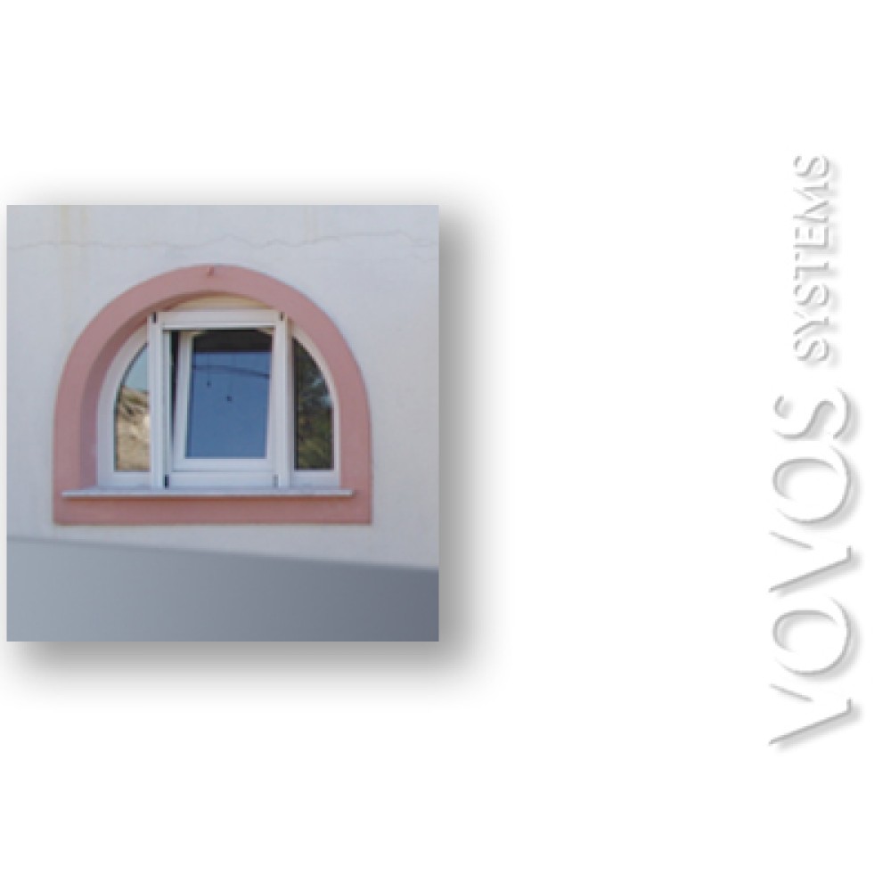 Συνθετικα Παραθυρα , Μονοφυλλο pvc παραθυρο κουρμπαριστο με σταθερα & ανακληση  στον Προφητη Ηλια  Λακωνια