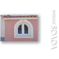 Συνθετικα Παραθυρα , Διφυλλο pvc παραθυρο Κουρμπαριστο με  ανακληση στον Προφητη Ηλια Λακωνια