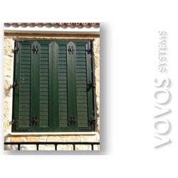 Συνθετικα κουφωματα Kommerling,  Πατζουρια παραδοσιακα τετραφυλλα χρωμα κυπαρισσι  στην Παλληνη Αττικης