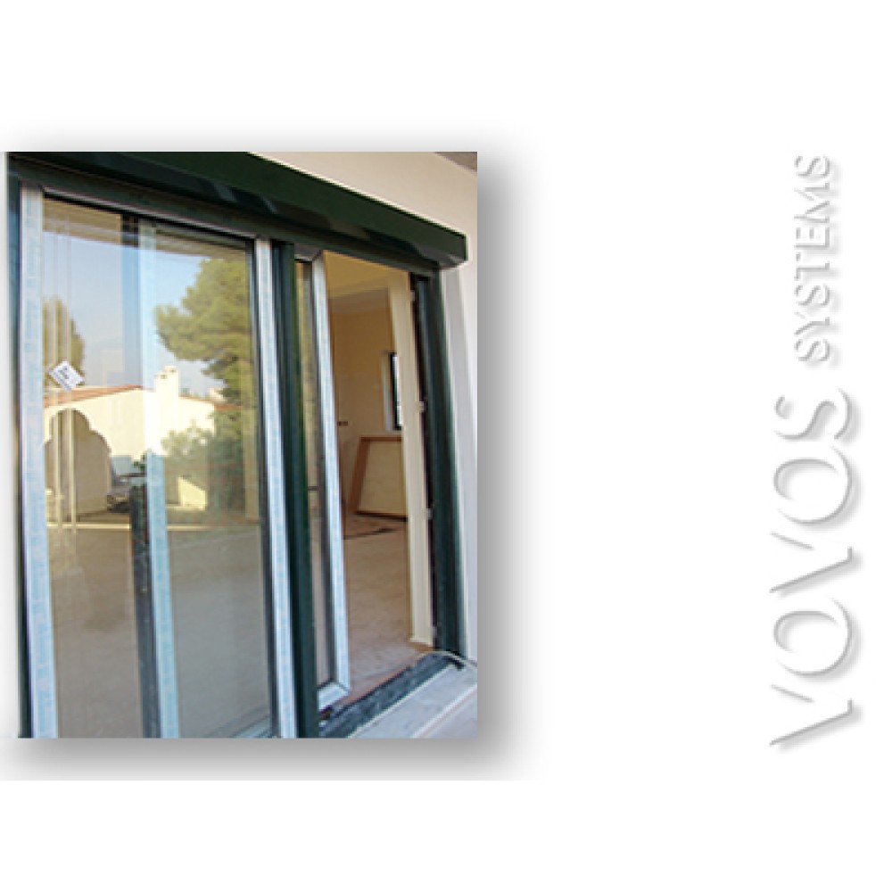 Μοντερνα Συνθετικα pvc κουφωματα Kommerling , συρομενα  επαλληλα με εξωτερικα ηλεκτρικα  ρολα στην Παλληνη Αττικης