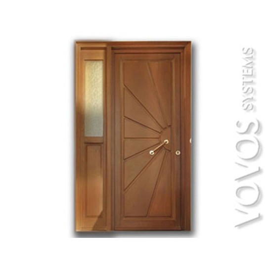 Ξυλινες Εξωπορτες , Πορτα Εισοδου σχεδιο Βεργινα  στον Τριοβασαλο Μηλος 