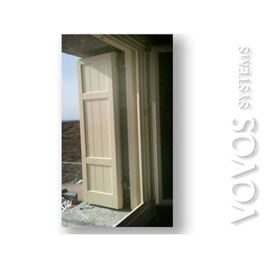 Ξυλινα Πορτες - Παραθυρα, Πατζουρια παραδοσιακα μασιφ ραμποτε καθετο στη Μυκονο