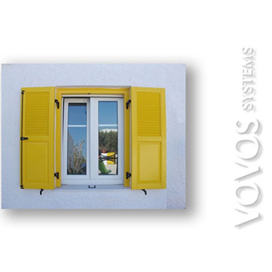 Ξυλινα κουφωματα, Πατζουρια  ταμπλαδωτα  / γριλια εγχρωμα με παραθυρο pvc Πολλωνια Μηλος